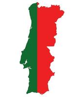 Portugal map. Map of Portugal with Portugal flag vector