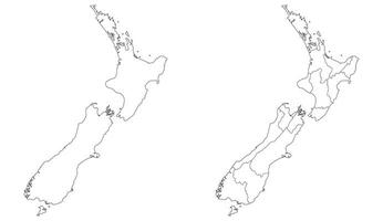 New Zealand map. Map of New Zealand in set vector