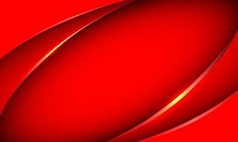 Abstract gold curve line on red luxury design modern creative background vector