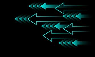 Abstract blue neon arrow direction geometric design modern futuristic hechnology on black background vector