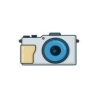 Simple camera icon full color cute cartoon design style isolated by white color vector