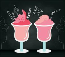 icecream on black background for celebration design. vector