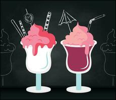 icecream on black background for celebration design. vector