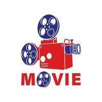 film camera video logo template, film camera video logo vector element