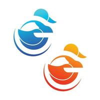 g duck logo element, g duck vector logo template