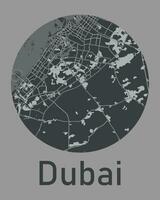 illustration City map of Dubai. vector