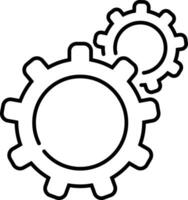 Outline setting icon, Tools, Cog, Gear Sign Isolated on white bac vector