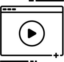 Outline video player icon vector isolated on white background