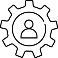 Outline setting icon, Tools, Cog, Gear Sign Isolated on white bac vector