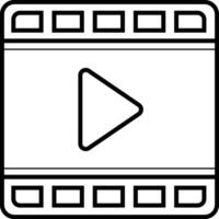contorno vídeo jugador icono vector aislado en blanco antecedentes