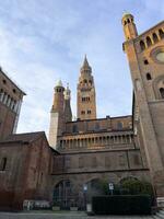 bell tower and tower of the cathedral of Cremona. High quality photo