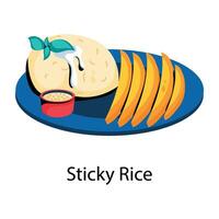 de moda pegajoso arroz vector