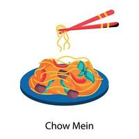 Trendy Chow Mein vector
