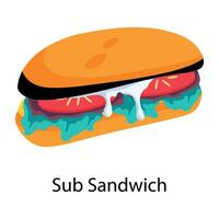 Trendy Sub Sandwich vector