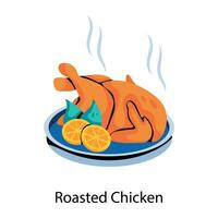 Trendy Roasted Chicken vector