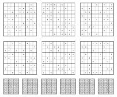 sudoku juego conjunto con respuestas vector