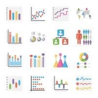 Data Graph and Charts Icon Set vector