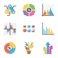 Analysis and Charts Icon Collection vector