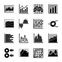 Graph and Charts Icon Collection vector