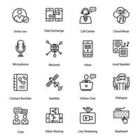 Social Media Networking Line Icons Set vector