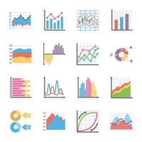 Graph and Charts Icon Collection vector