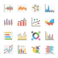 Pack of Data Graph Icon Collection vector