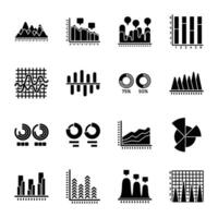 Business Data Graph and Charts Icons vector