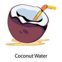 Trendy Coconut Water vector