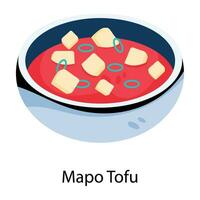 Trendy Mapo Tofu vector