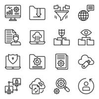 Pack of Data Management Icons vector