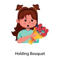 Trendy Holding Bouquet vector