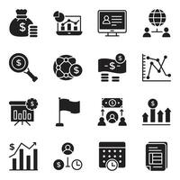 Pack of Stock Market Solid Icons vector