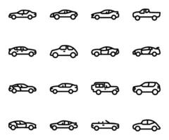 Pack of Types of Automotives Icons vector