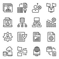 Pack of Data Science Organization Icons vector