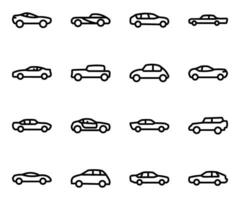 Pack of Automotive Cars Icons vector