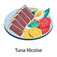 Trendy Tuna Nicoise vector
