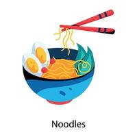 conceptos de fideos de moda vector