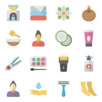 Pack of Massage and Salon Icons vector