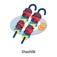 conceptos de shashlik de moda vector