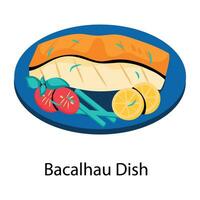 Trendy Bacalhau Dish vector