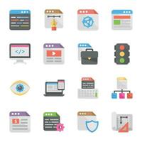 Pack of Web Design Flat Icons vector