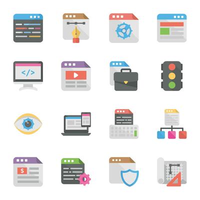 Pack of Web Design Flat Icons