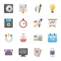 Pack of Web Tools Flat Icons vector