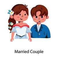 Trendy Married Couple vector