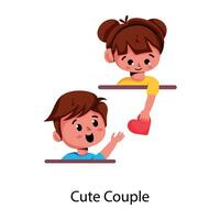 Trendy Cute Couple vector