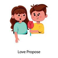 Trendy Love Propose vector