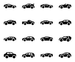 Pack of Types of Cars Icons vector