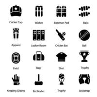 Pack of Cricket Icon Vectors