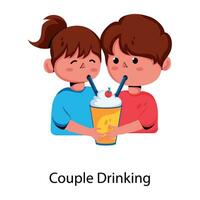 Trendy Couple Drinking vector