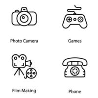 Gadgets and Devices Line Icons Set vector